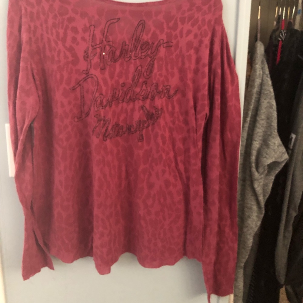 Harley Davidson pink leopard shirt